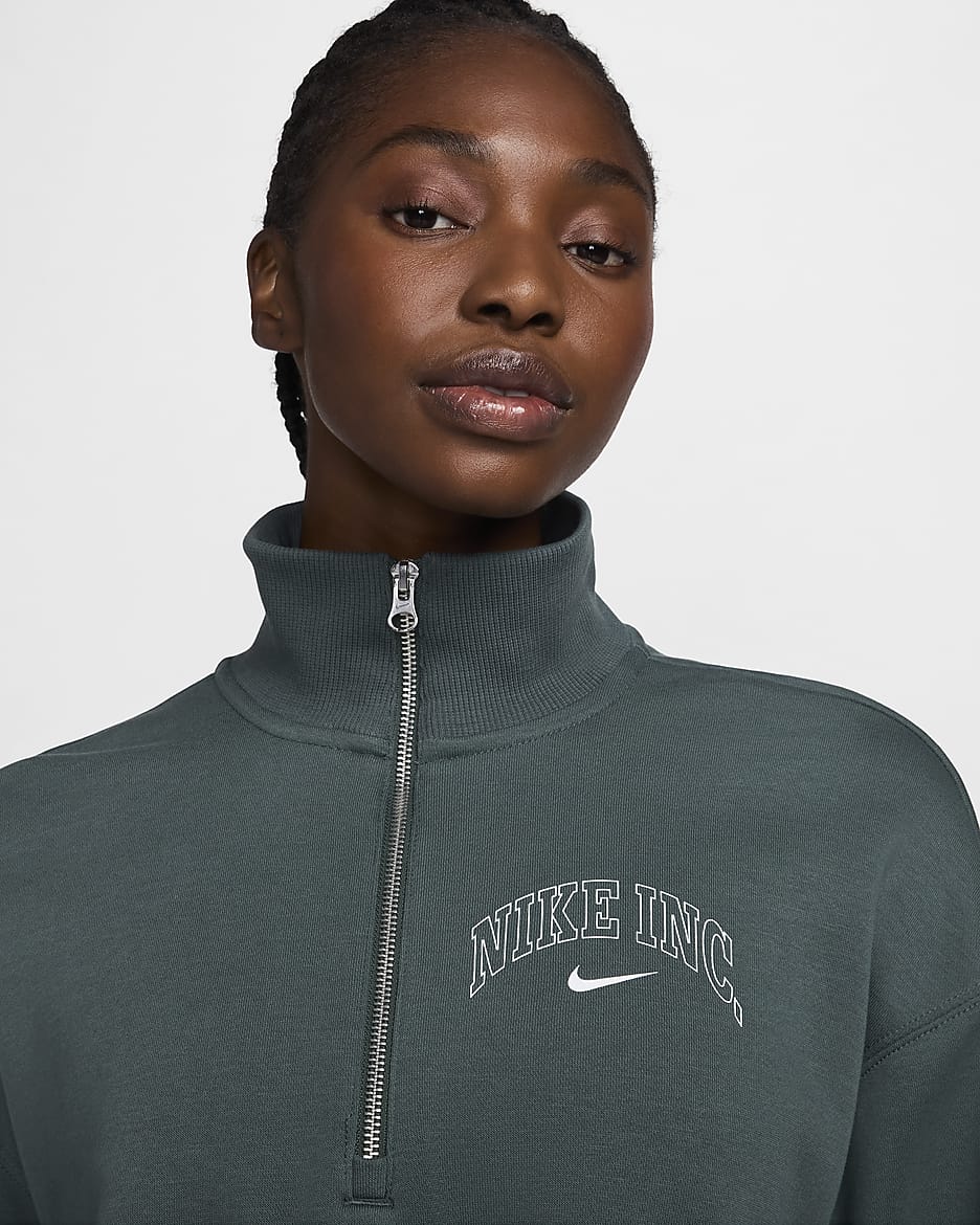 Nike Sportswear Phoenix Fleece Women s 1 2 Zip Cropped Sweatshirt. Nike